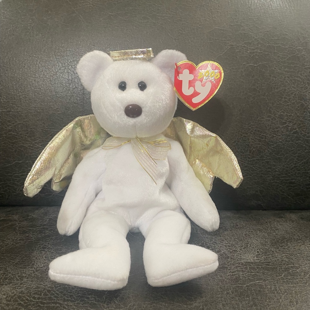 Halo bear beanie babies 2000